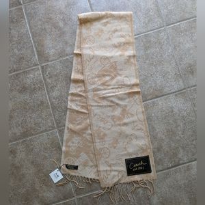 Coach Beige Scarf with Logo Pattern